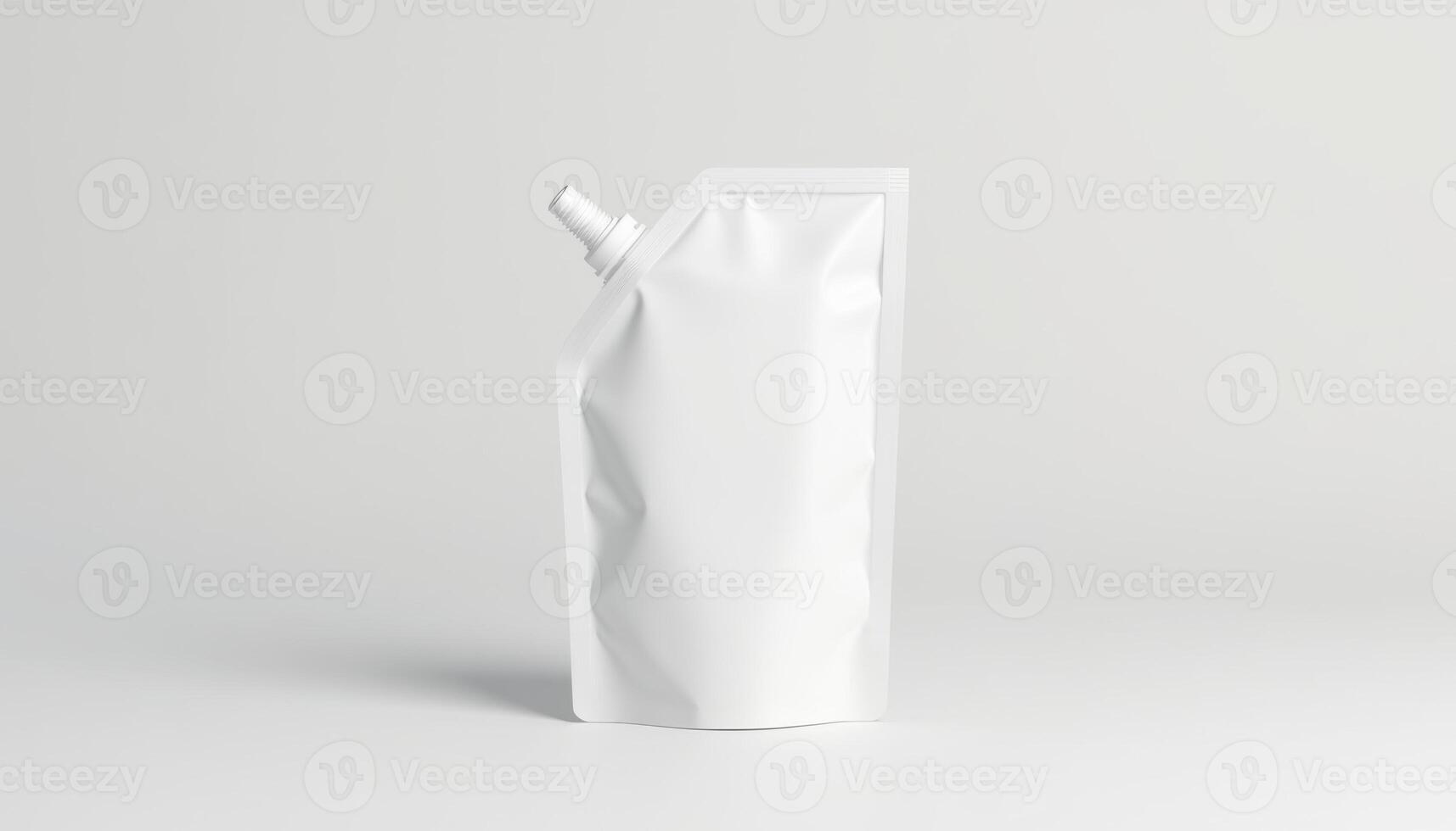 A white plastic bag with a lid on a table photo