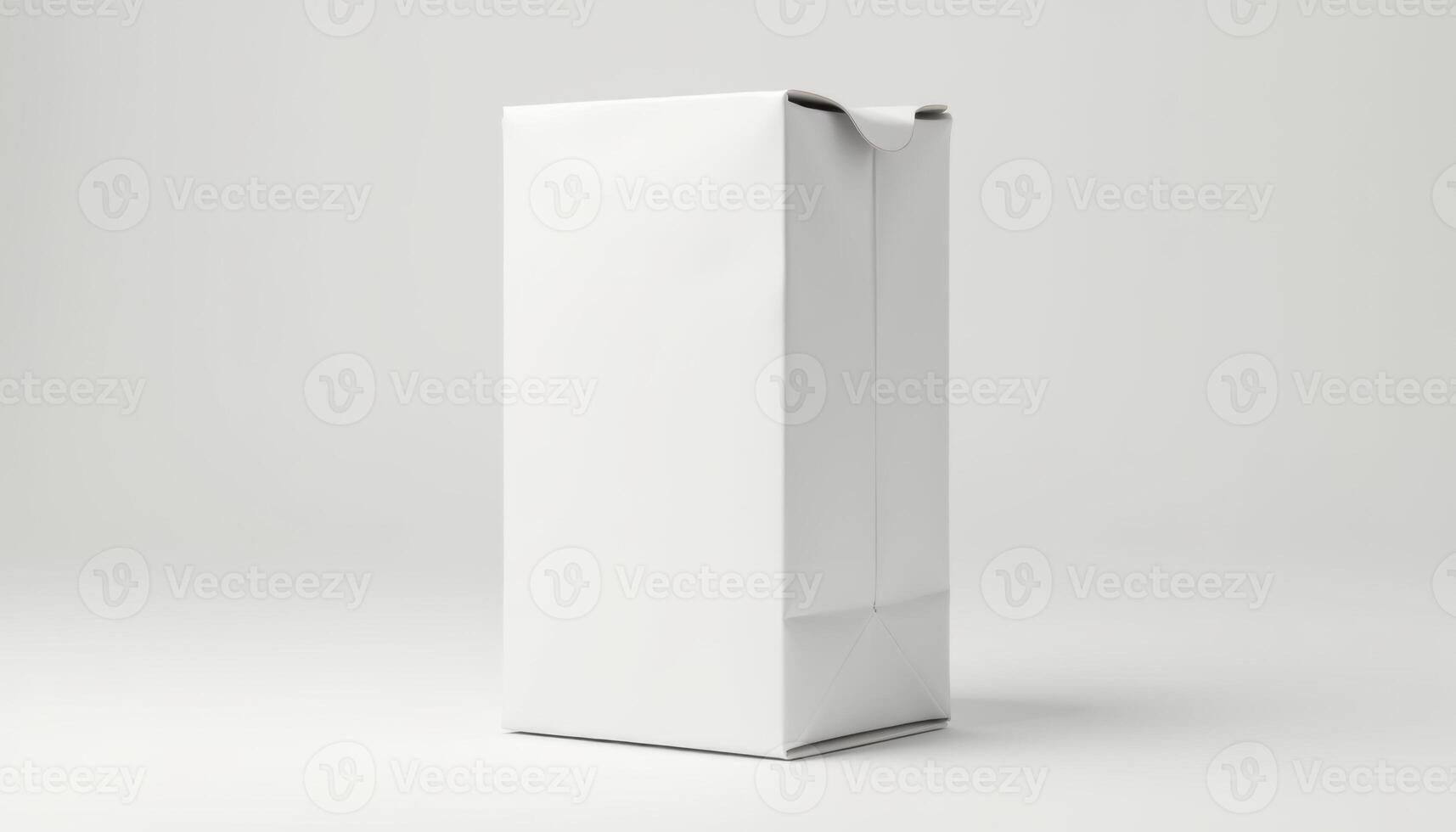 White box with blank side on a plain surface photo