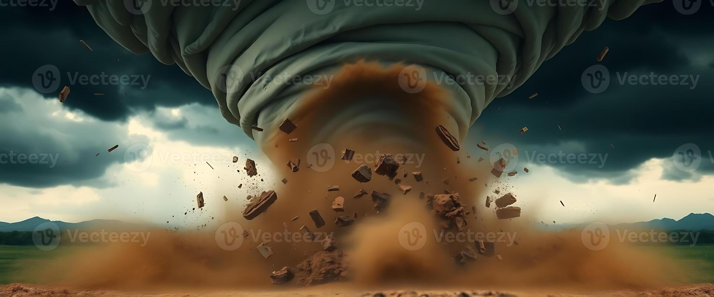 large mushroom like object is coming out of the ground photo