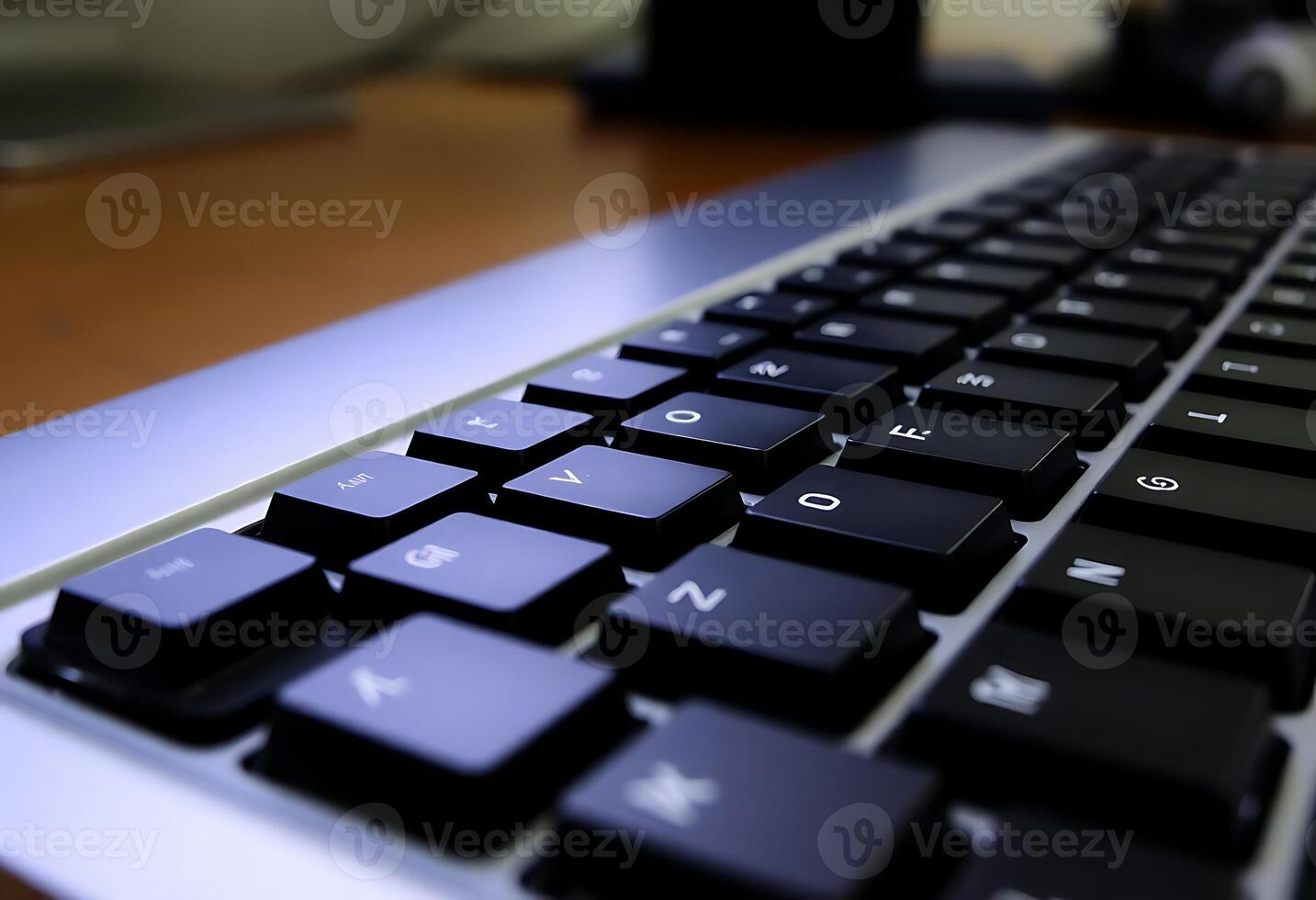 close up of a keyboard on a desk photo
