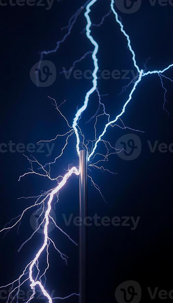 pole that has some kind of lightning on it photo