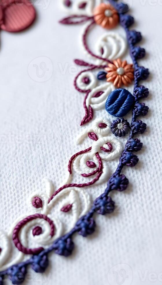 close up of a piece of embroidery photo