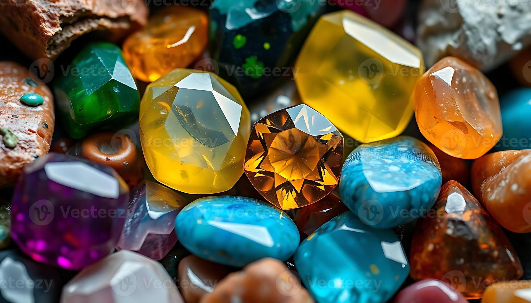 bunch of different colored rocks and stones photo