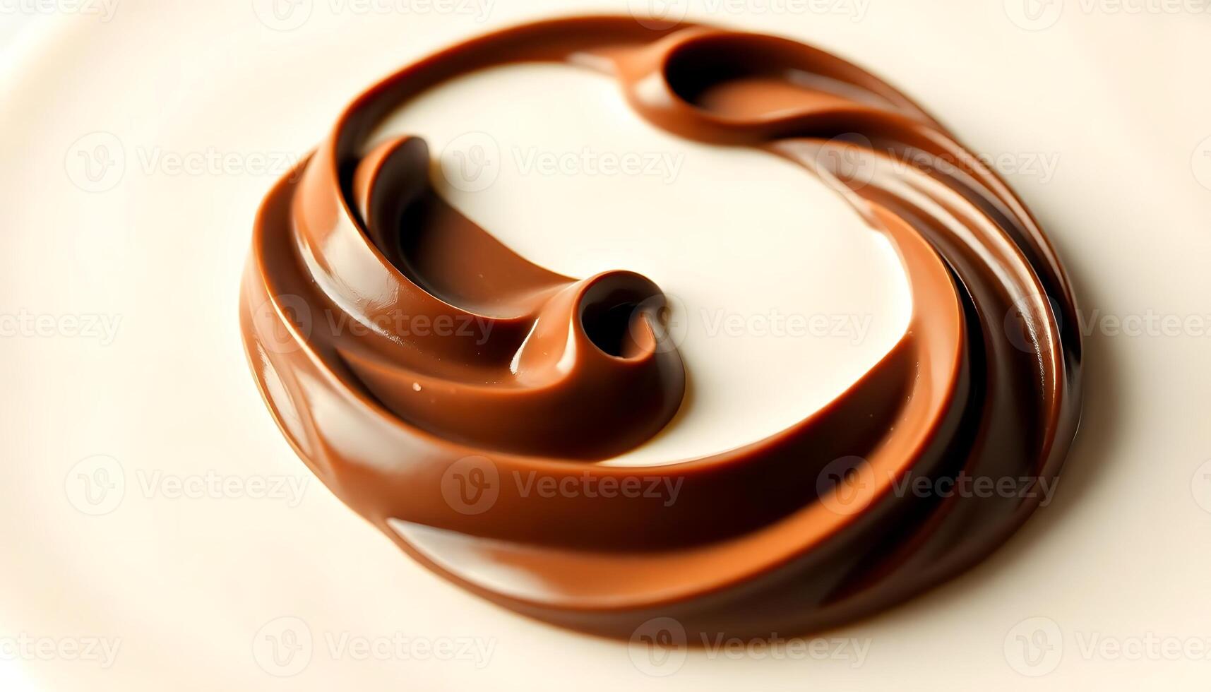 close up of a chocolate swirl on a plate photo