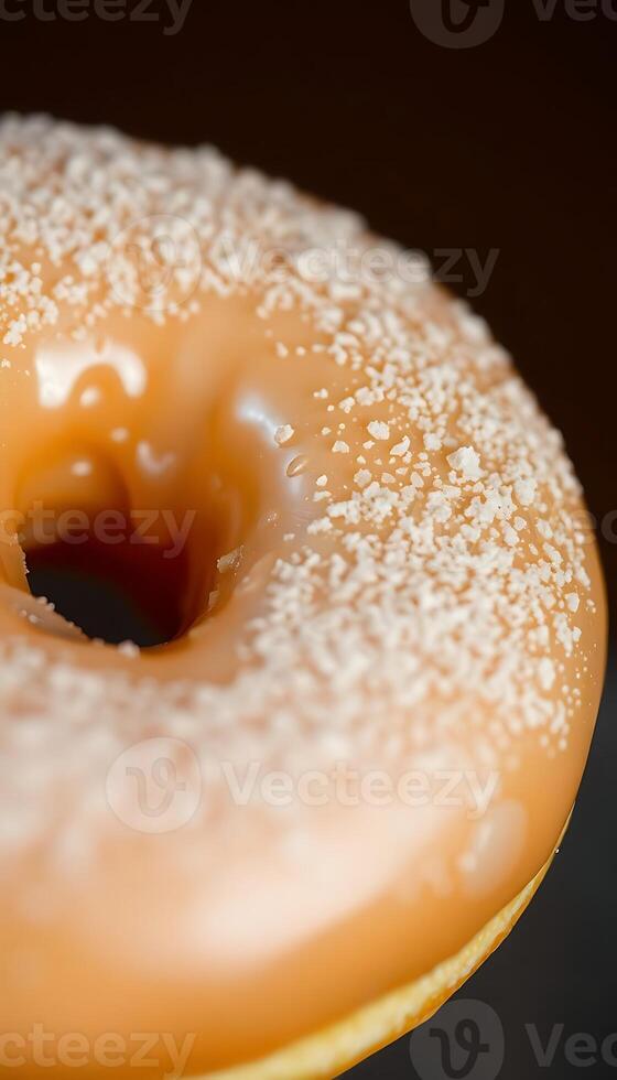 close up of a donut with icing and sprinkles photo