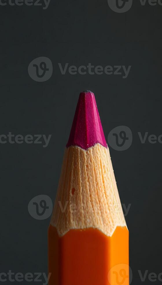 close up of a pencil with a pink tip photo