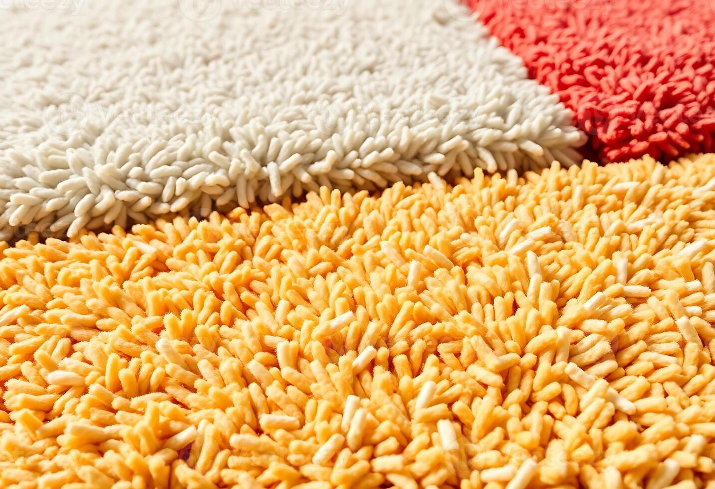 bunch of different colors of rice on a table photo