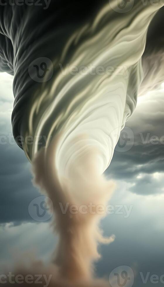 very large tornado is coming out of the sky photo
