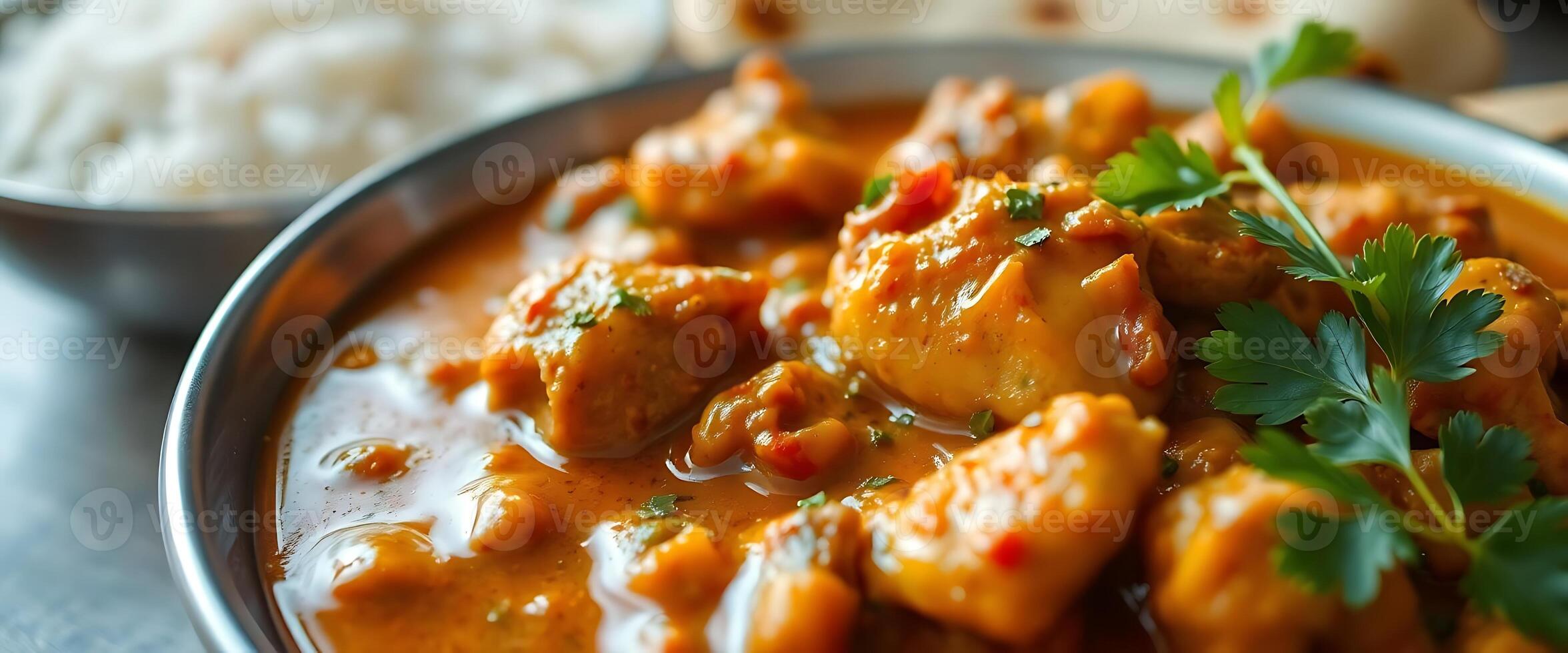 close up of a plate of food with rice photo