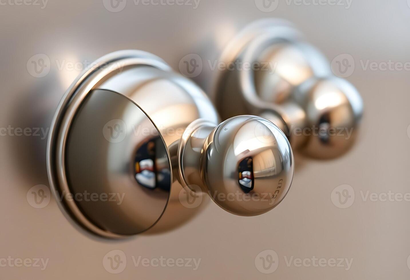close up of a metal door knob photo