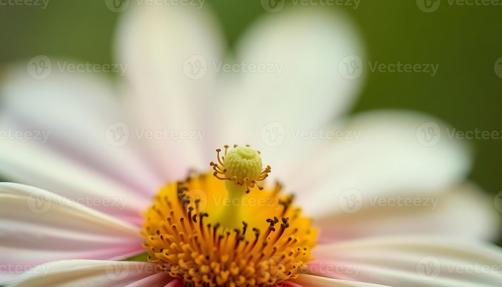 close up of a white and yellow flower photo