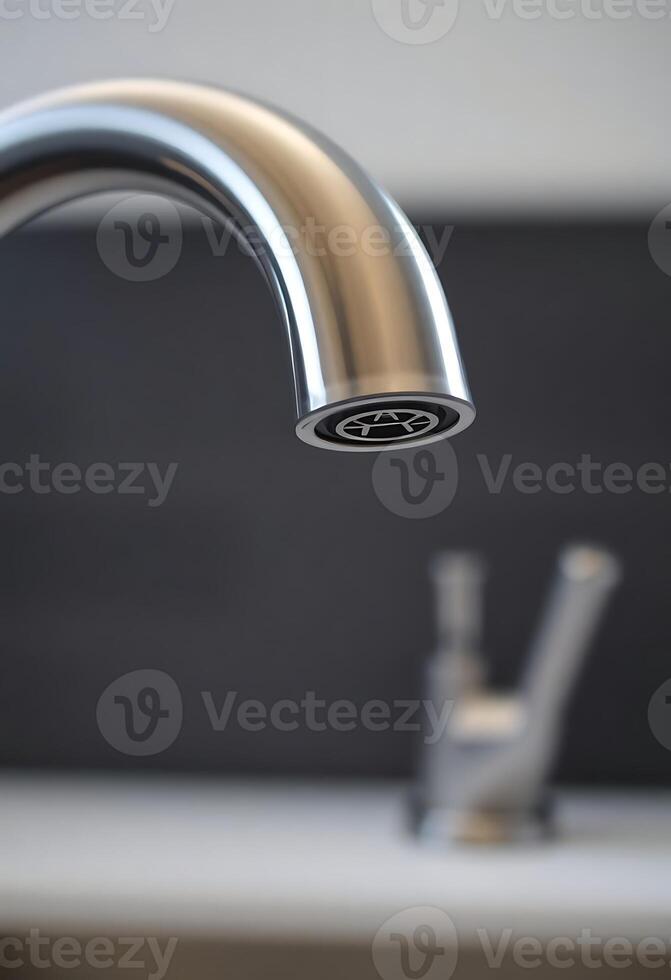 close up of a faucet in a sink photo
