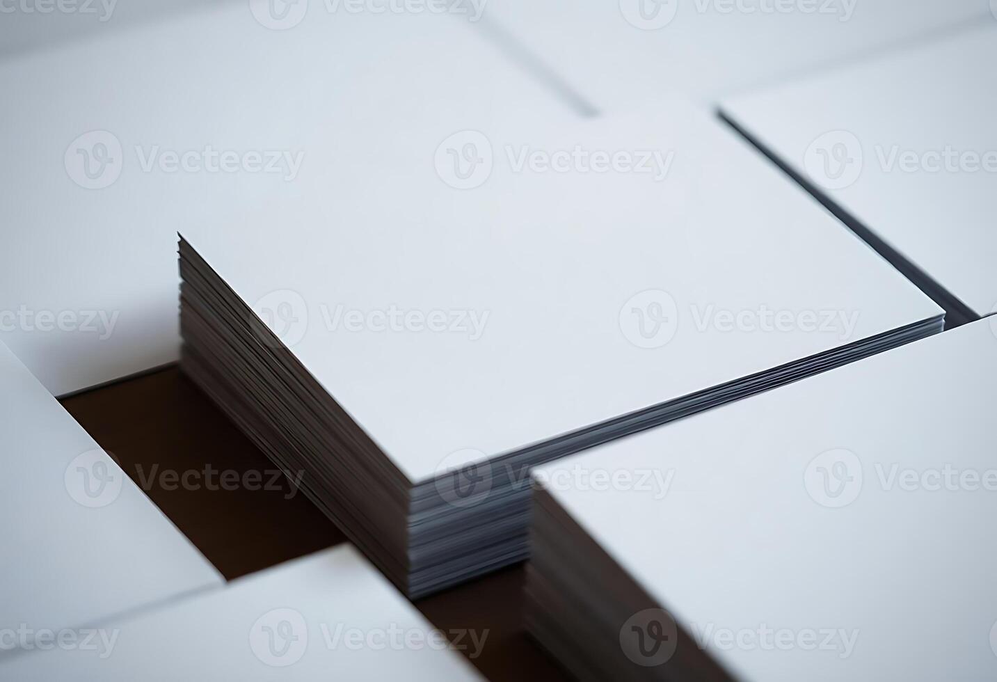 stack of white cards sitting on top of each other photo
