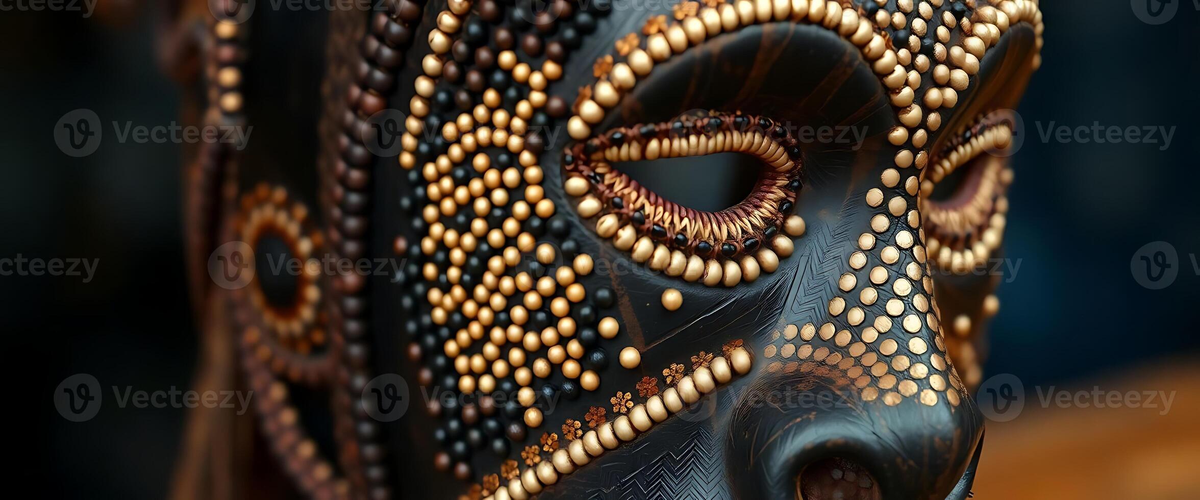 close up of a mask on a table photo