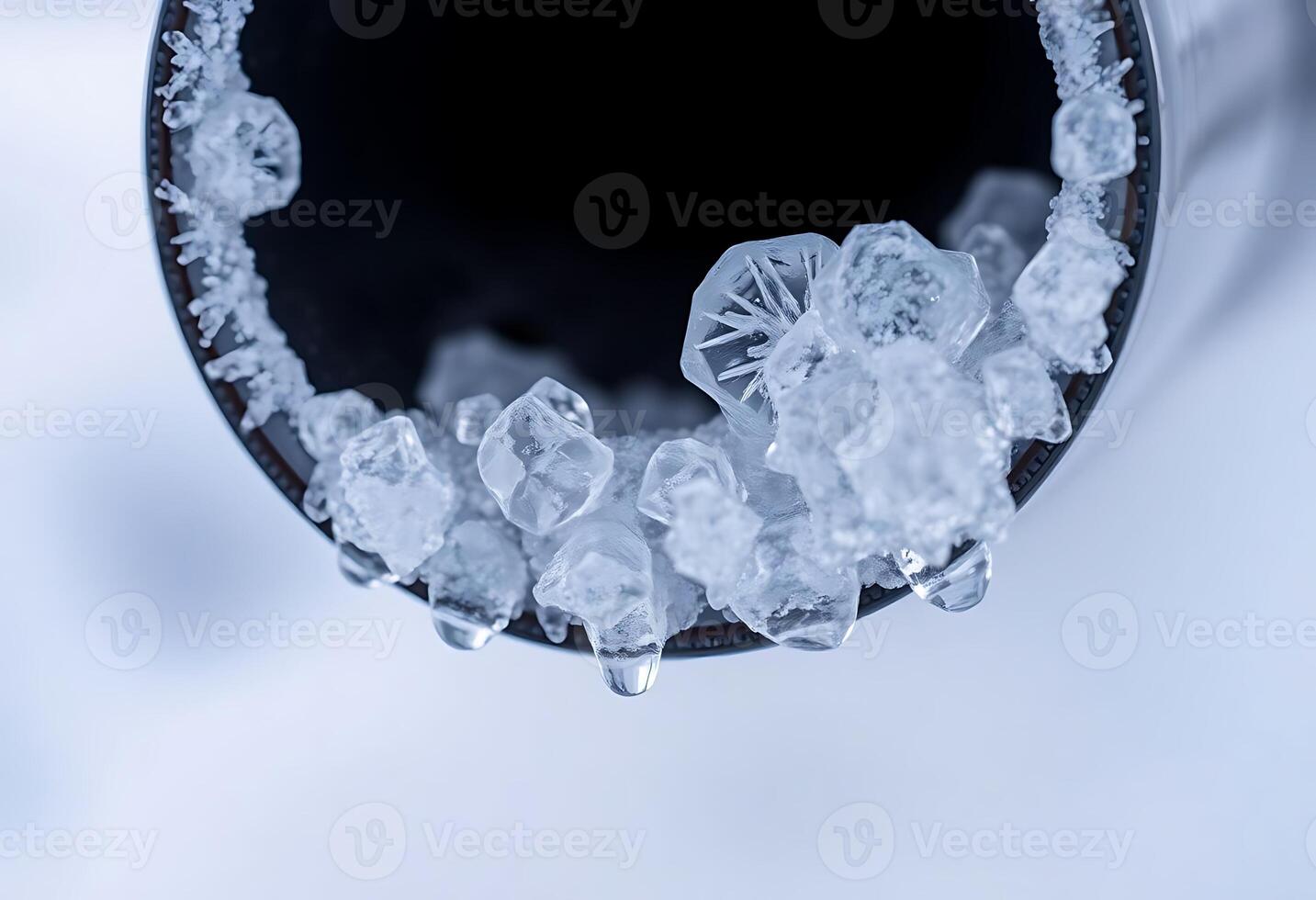 close up of a toothbrush with ice on it photo