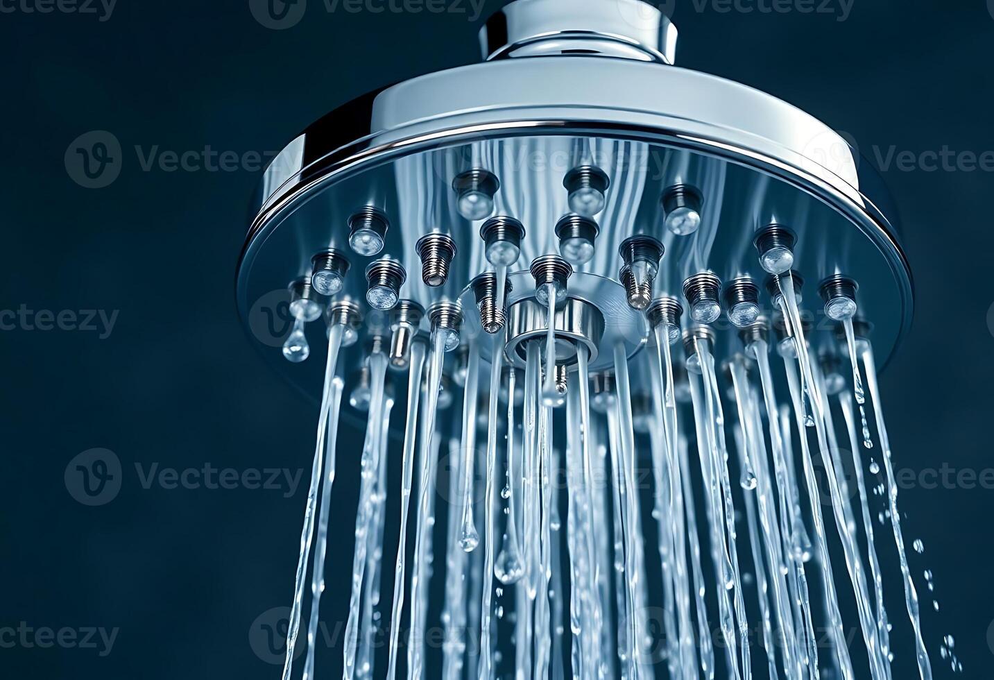 close up of a shower head with water coming out of it photo