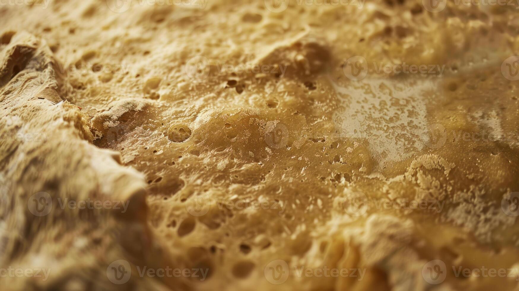 Close-up of golden brown baked bread crust photo