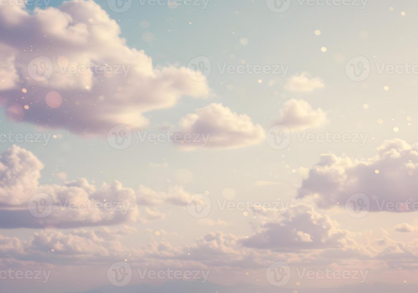 A beautiful sky with clouds and sun shining photo