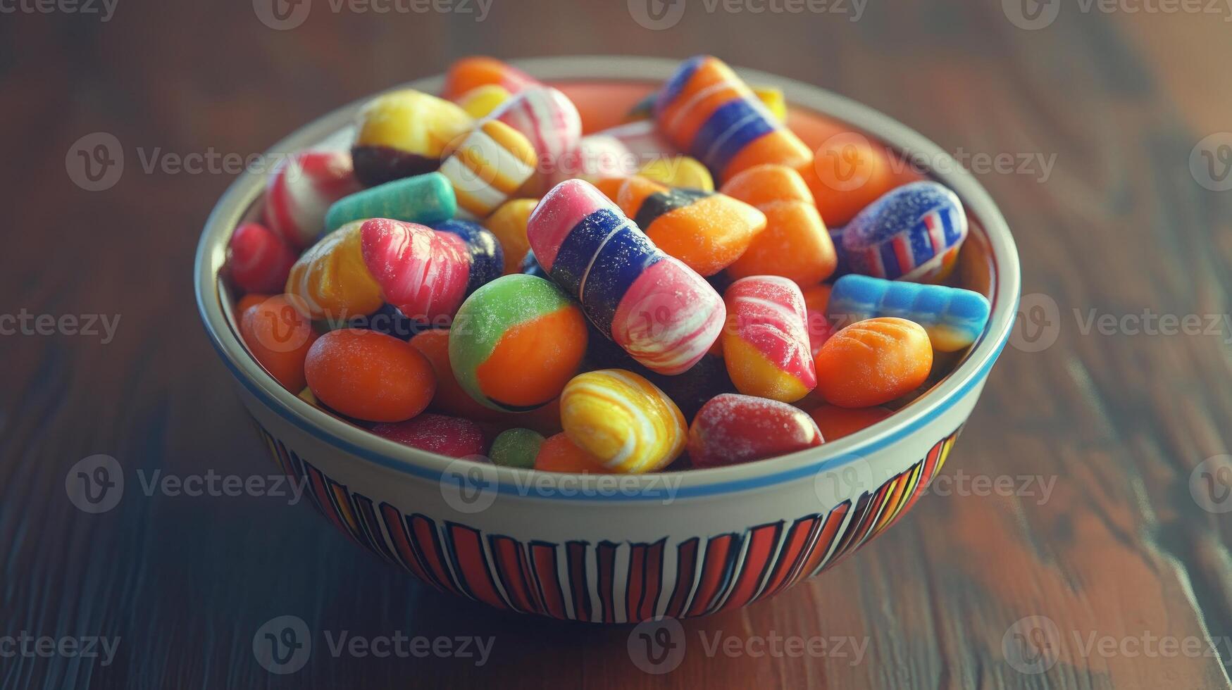 Colorful candies in a bowl photo