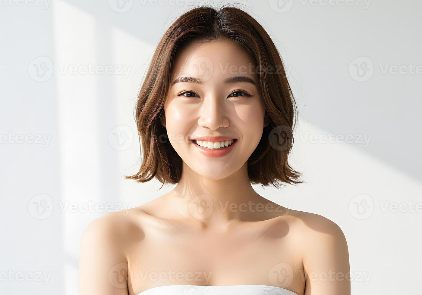 A woman with short hair and a white top photo