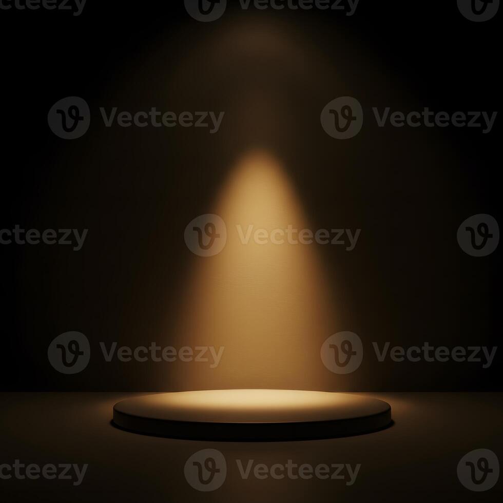An empty podium with a spotlight shining on it photo