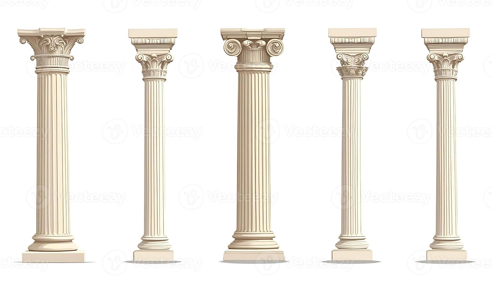 Four different types of columns in different styles photo