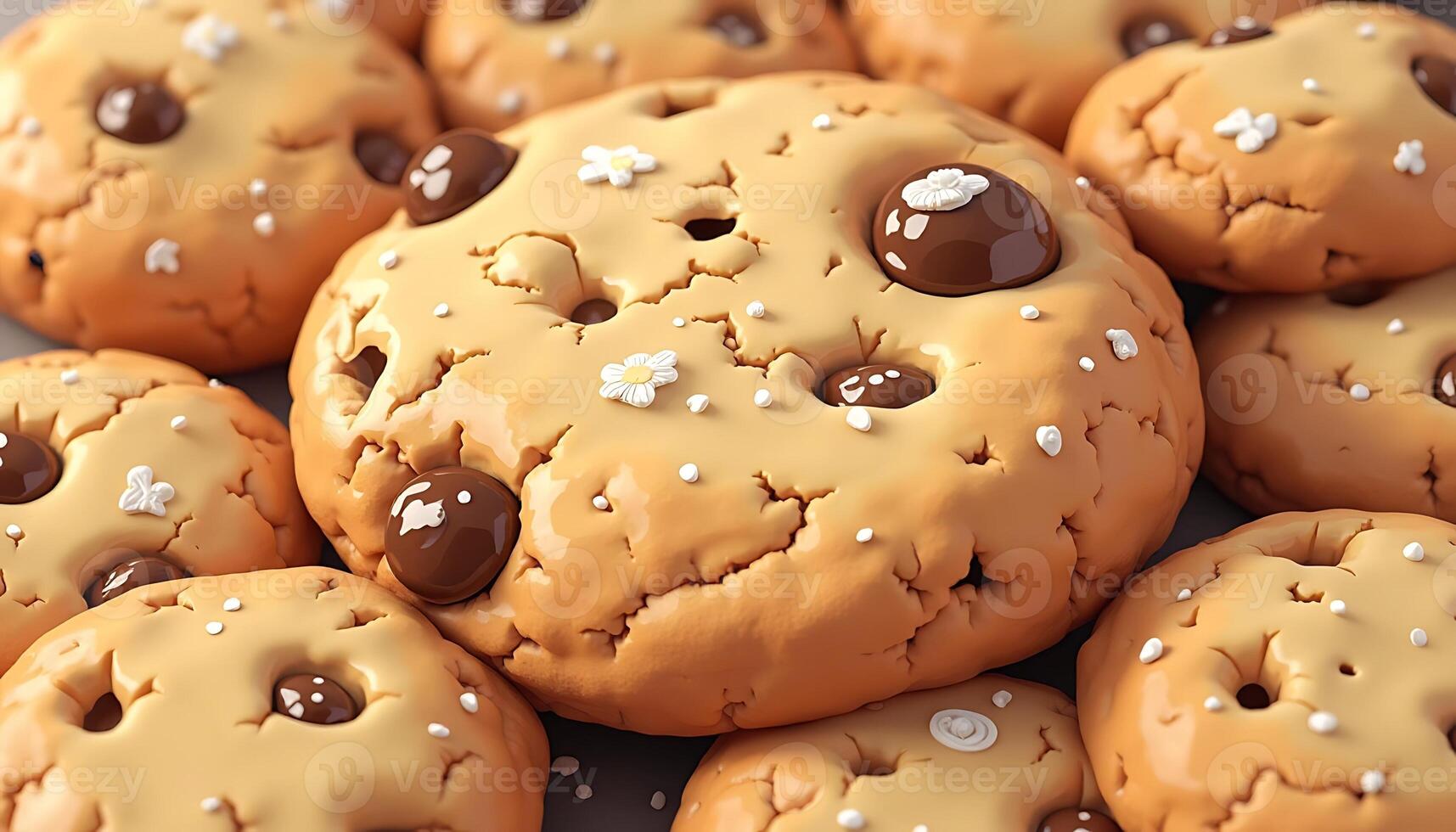 A bunch of cookies are shown in a 3d model photo
