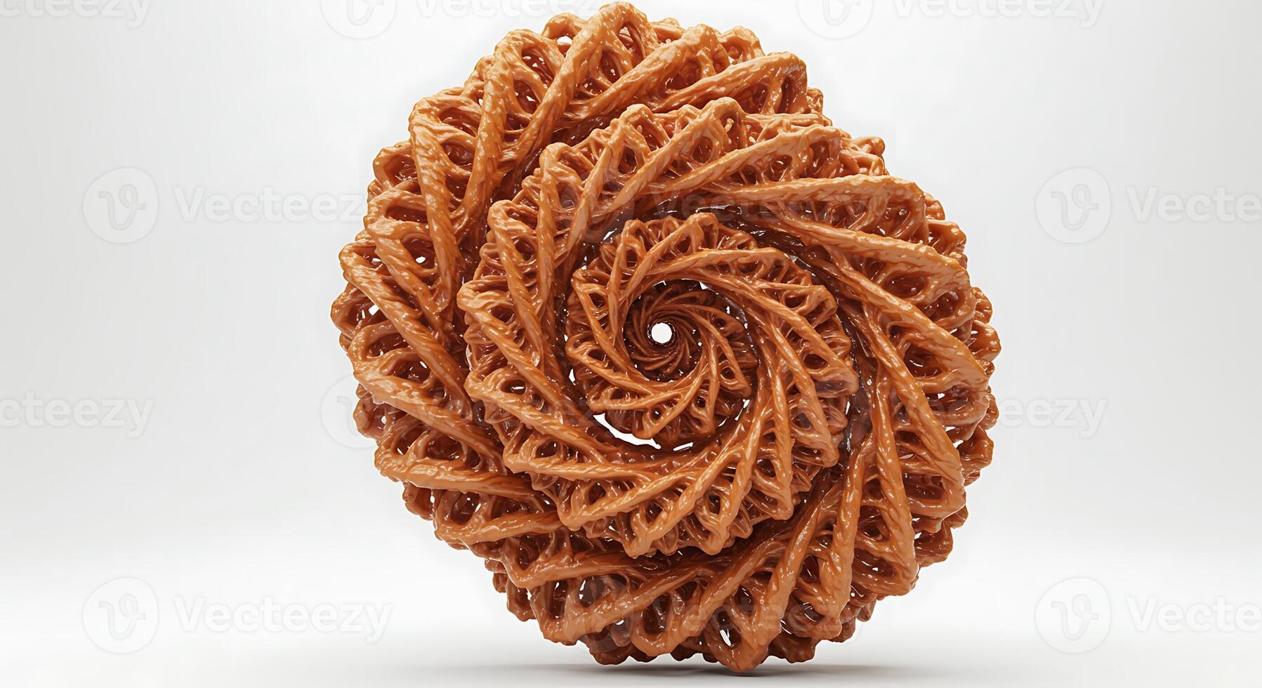 Complex Abstract Spiral Structure in Brown Tones on White Background photo
