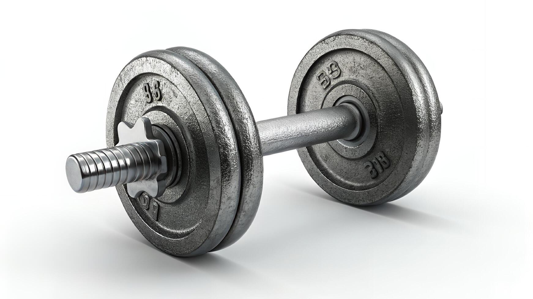 Dumbbell Weight Isolated on White for Fitness Training photo