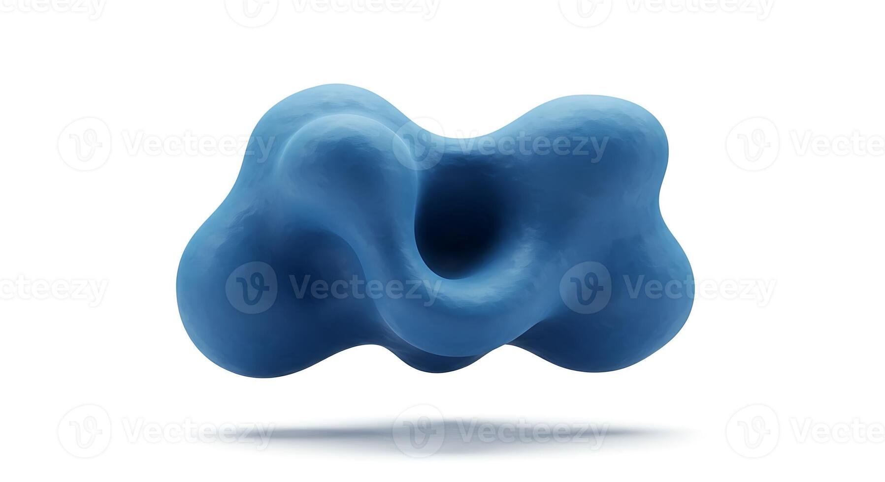 A blue object with a large hole in it photo