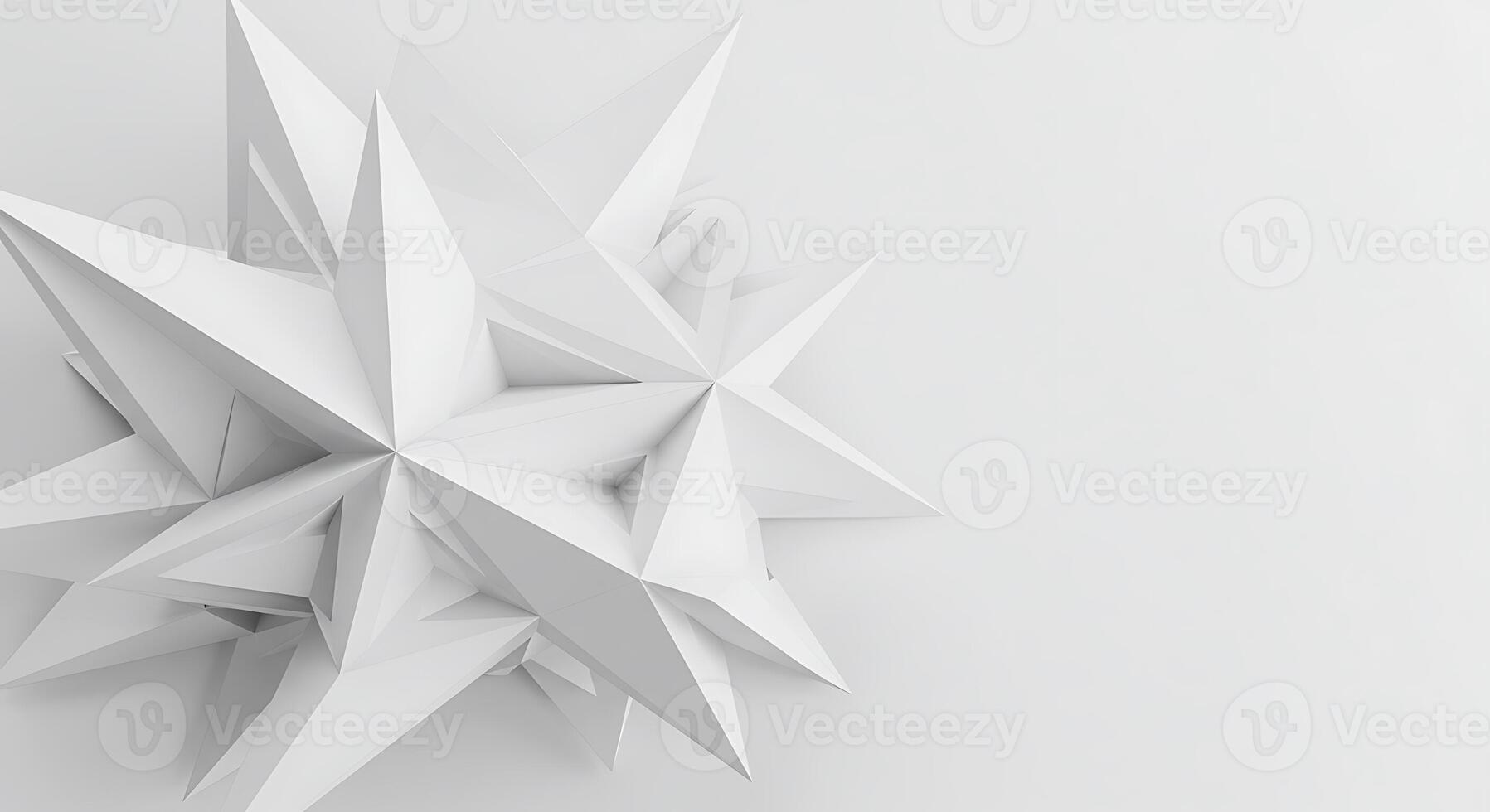 Abstract White Polygonal Shapes on White Background photo