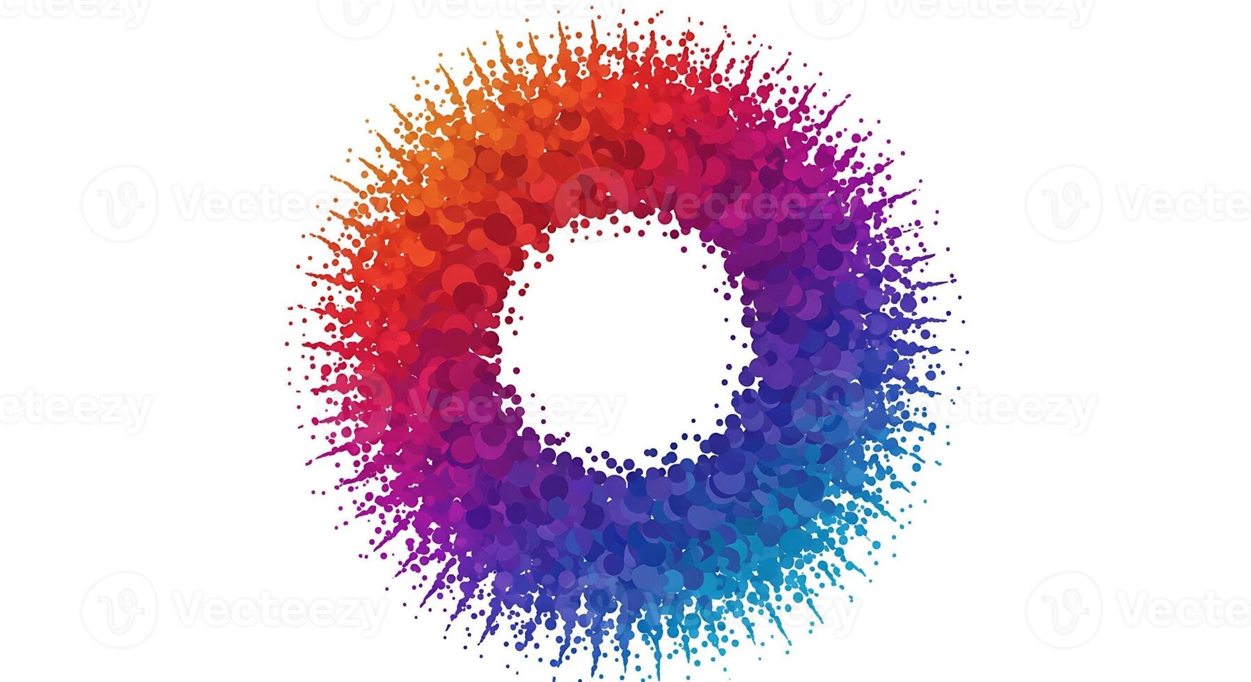 Abstract Circle Design with Colorful Dotted Gradient photo