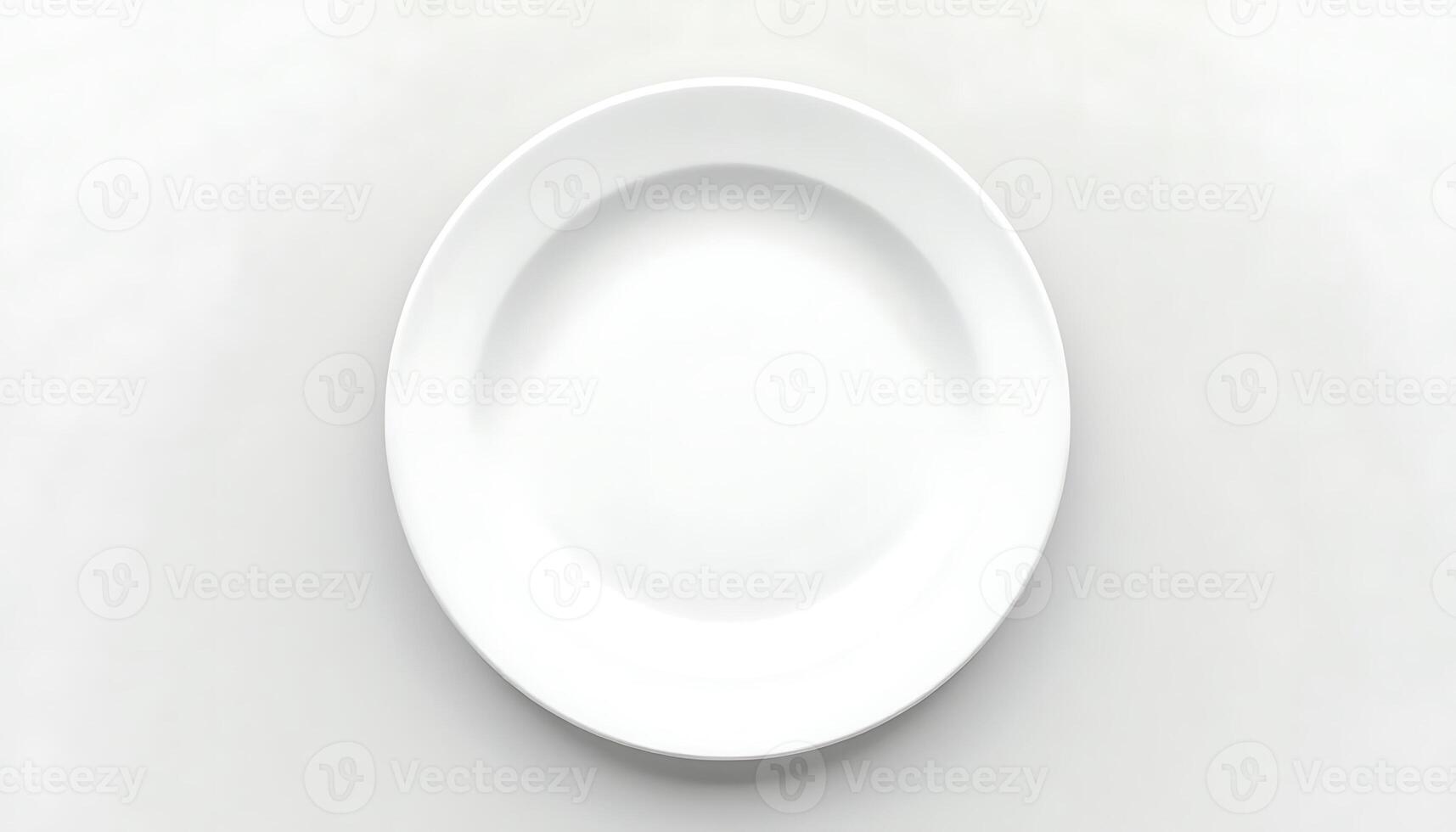 Empty white plate on a white background photo