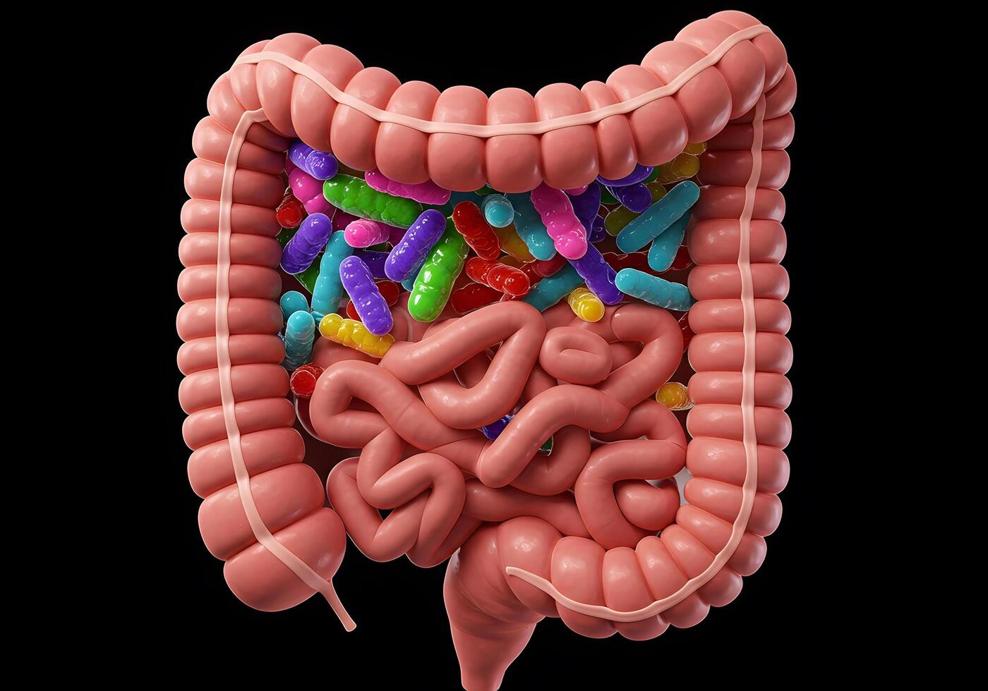 Colorful digestive system illustration photo