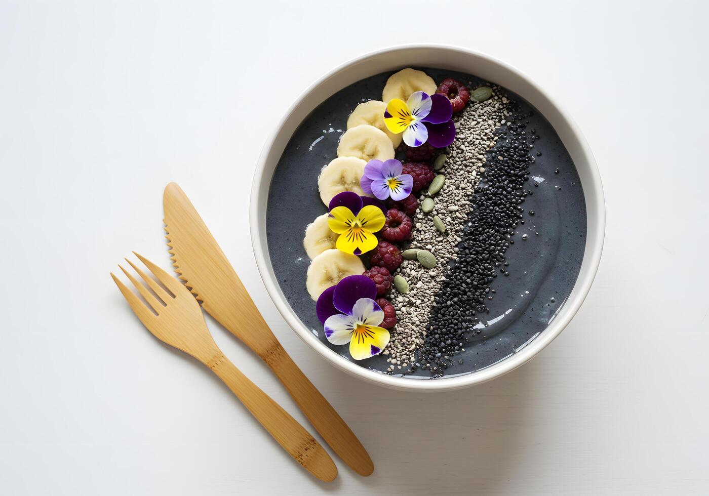 Colorful healthy smoothie bowl photo