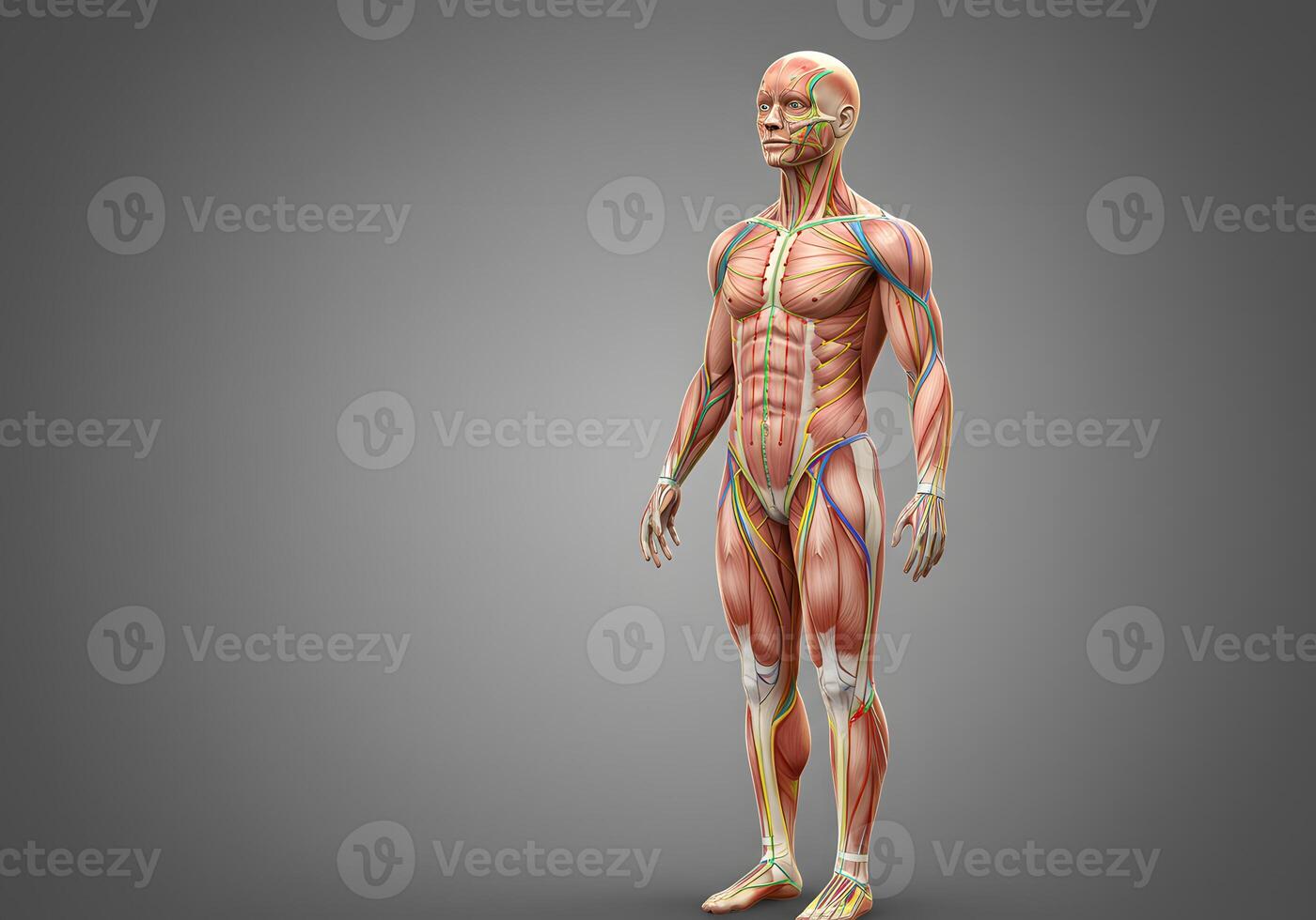 Human body muscles illustration photo