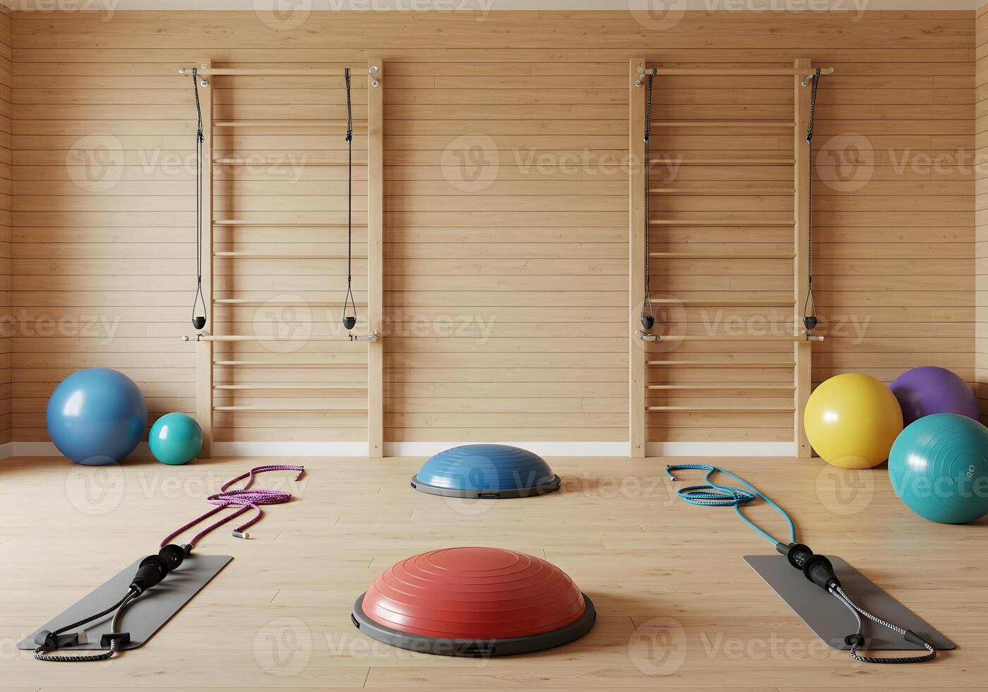 Empty pilates studio interior photo