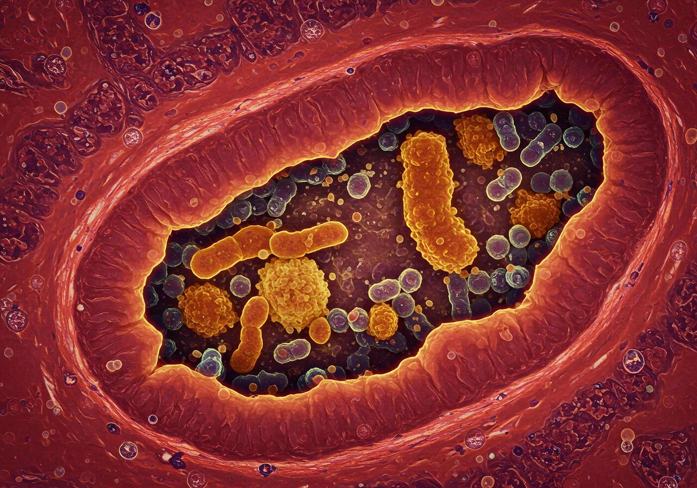 Microbial view of biological tissue photo
