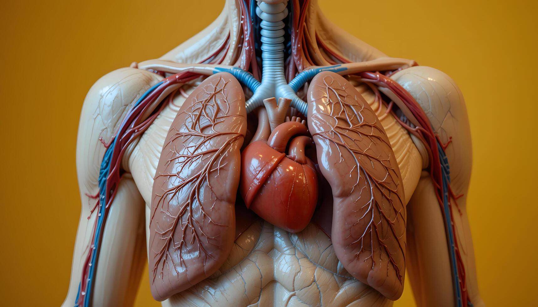 body anatomy model heart lungs photo