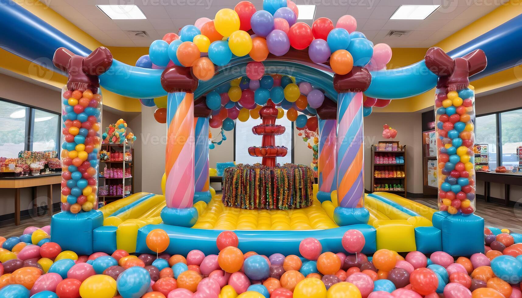 Colorful inflatable play structure photo