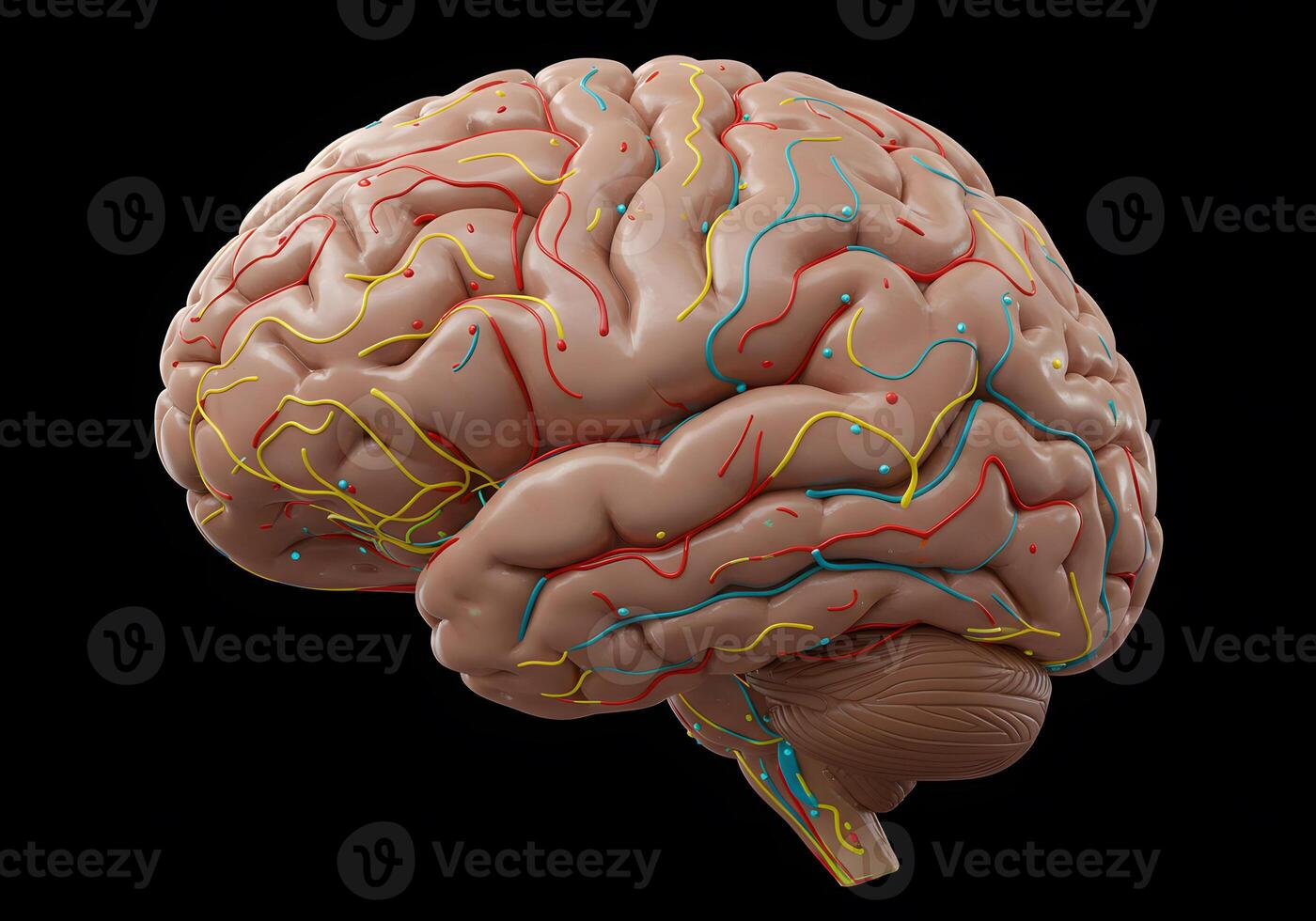 Human brain anatomy model 3 d illustration photo