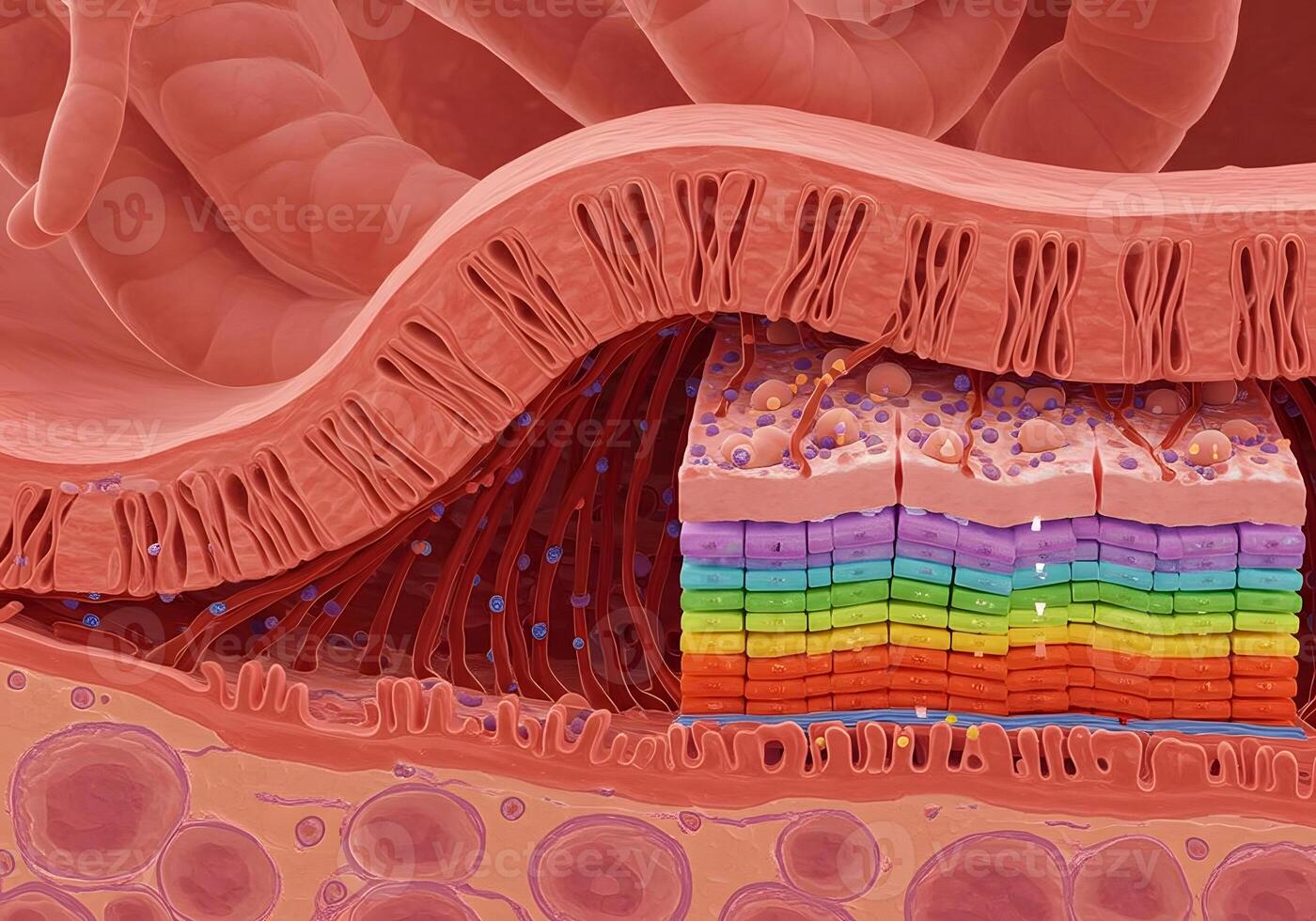 Layered biological structure illustration photo
