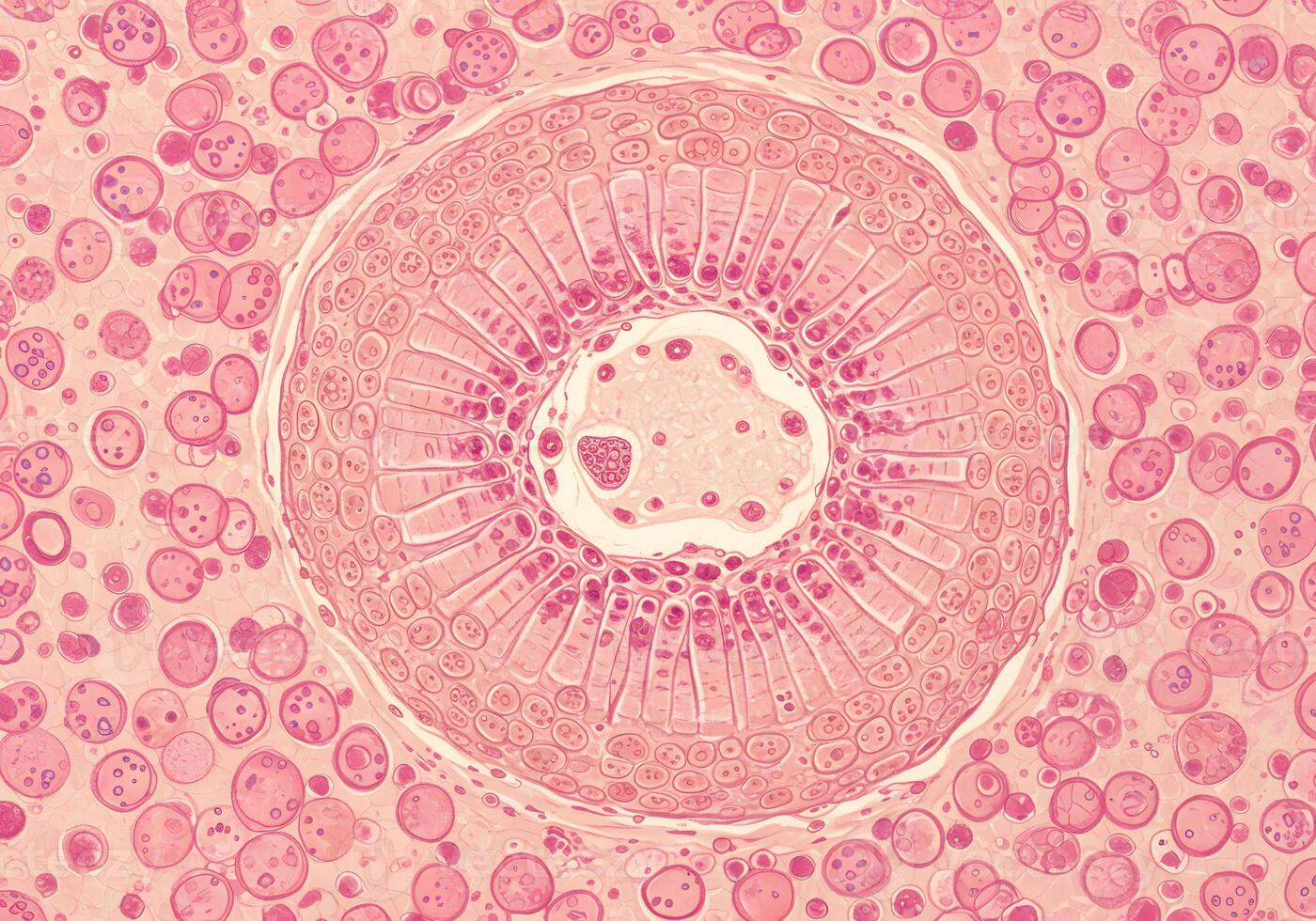Microscopic tissue cross section photo