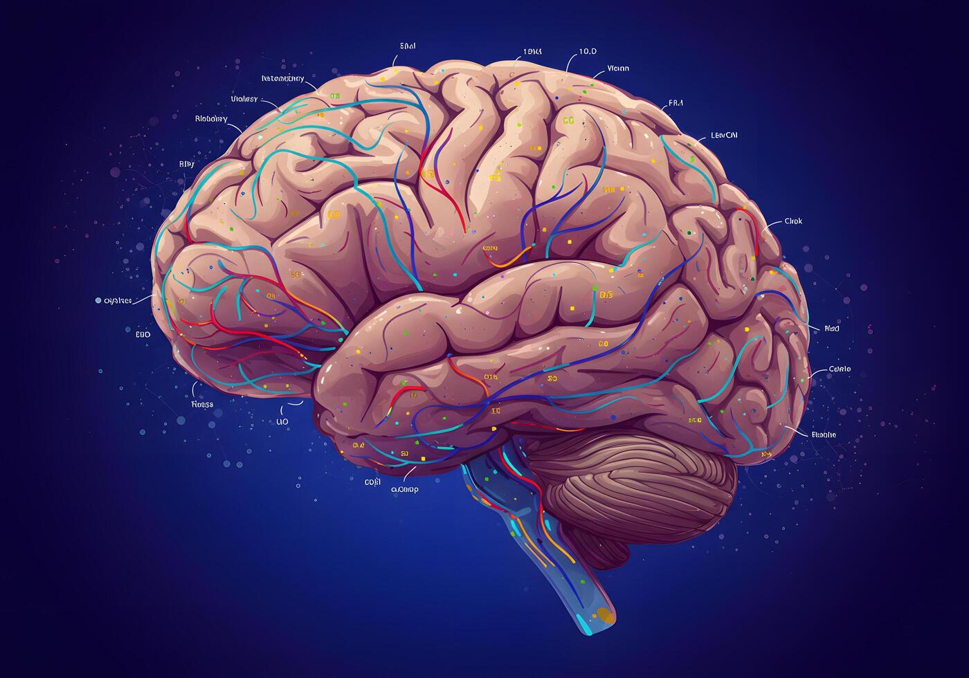 Human brain anatomy illustration photo