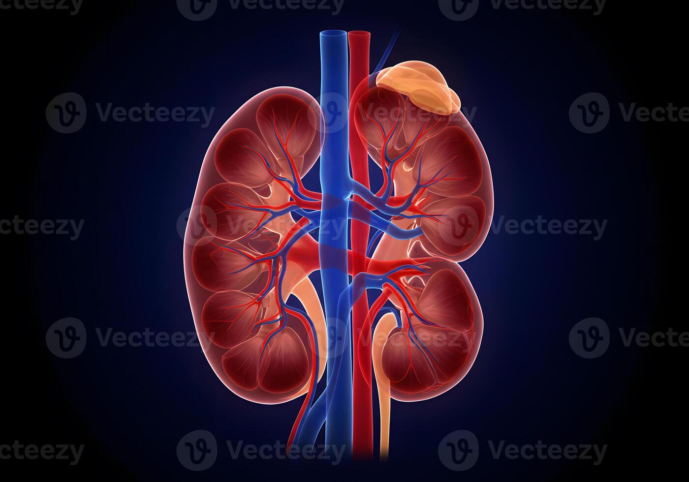 Human kidney anatomy illustration photo