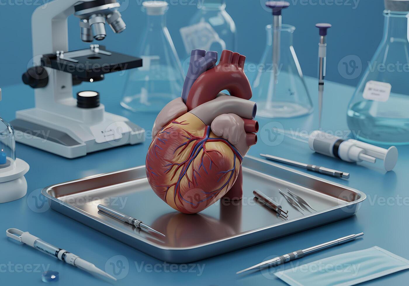 Human heart model in laboratory setting photo