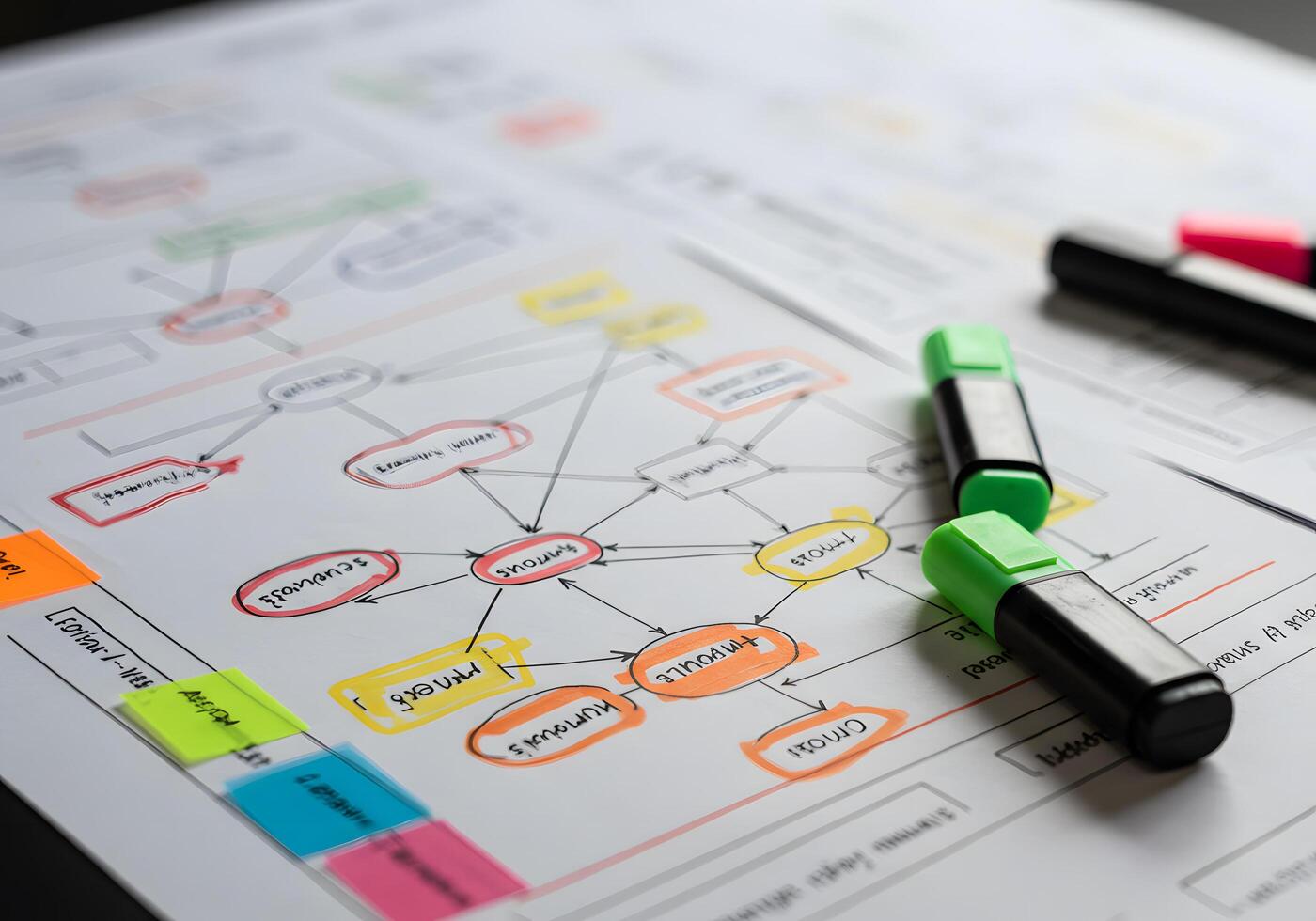 Process flow diagram paper document photo