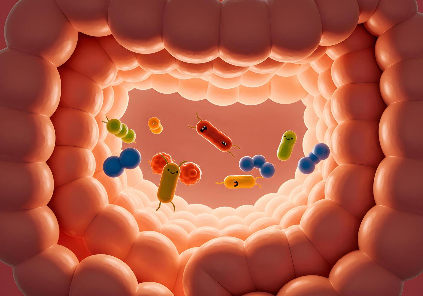 Colorful microorganisms in digestive tract photo