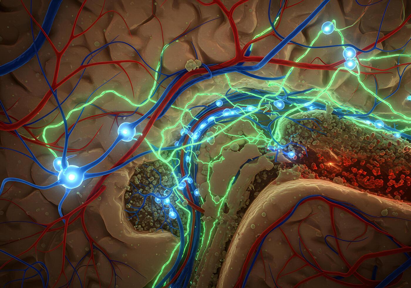 Complex brain anatomy network photo