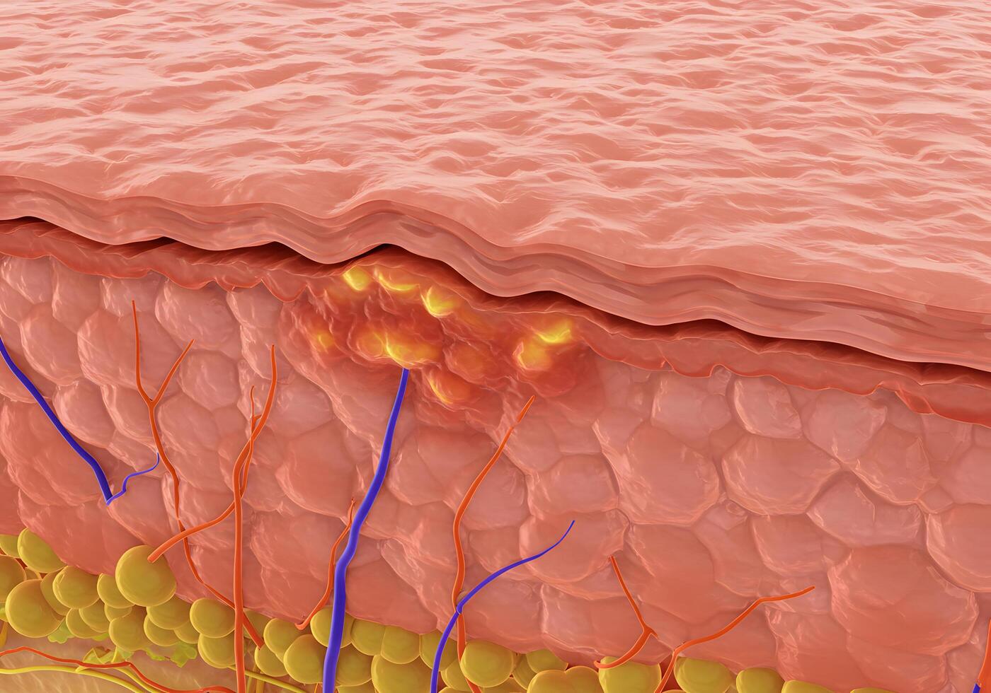 Skin lesion anatomy illustration photo
